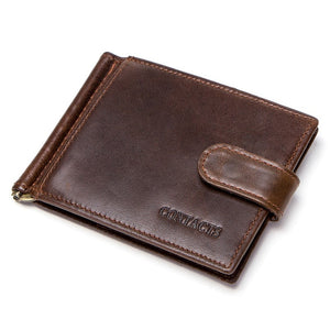 leather money clip men card wallet