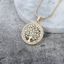 Load image into Gallery viewer, Crystal Round Small Pendant Necklace Gold Silver Color Bijoux Collier Elegant Women
