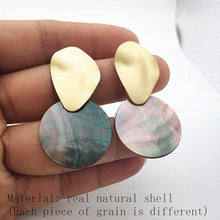 Load image into Gallery viewer, Women Fashion Earrings Hanging Natural Shell Pearl Geometric Earrings Natural Shell Pendant

