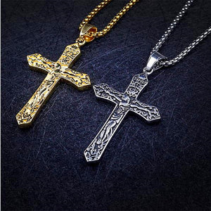Gold Cross Necklace Pendant For Men Jewelry
