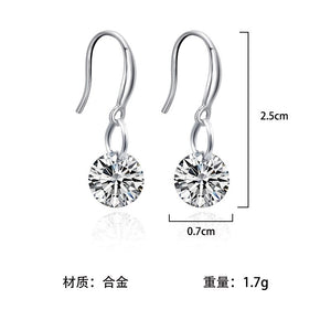 Fashion jewelry  silver Earrings Female Crystal