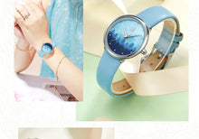 Load image into Gallery viewer, Watch Rosegold Small watch Grey Leather Strap Mountain Forest
