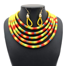 Load image into Gallery viewer, African Multilayer Choker Necklaces Earrings Jewelry Sets
