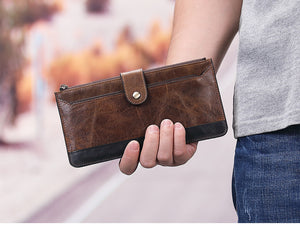 2020 Men's Genuine leather Long Wallet