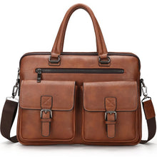 Load image into Gallery viewer, handbag messenger black brown briefcase
