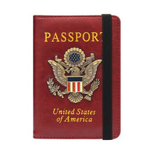 Load image into Gallery viewer, USA America RFID Passport Covers Holder Women Men Business PU Leather ID Bank Card Storage
