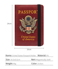 Load image into Gallery viewer, USA America RFID Passport Covers Holder Women Men Business PU Leather ID Bank Card Storage