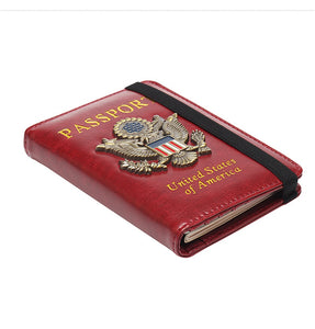 USA America RFID Passport Covers Holder Women Men Business PU Leather ID Bank Card Storage