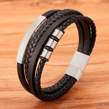 Load image into Gallery viewer, 2020 New Style Hand-woven Multi-layer Combination Accessory Stainless Steel Men&#39;s Leather Bracelet Classic

