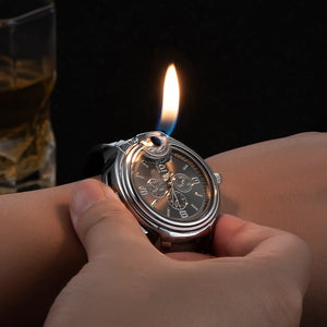 Watch Style Metal Open Flame Lighter Creative Men's Sports