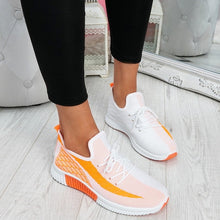 Load image into Gallery viewer, 2020 Women's Vulcanized Female Lace Up Mesh Sneakers Shoes Round Toe Casual Walking Shoes Mesh Flat Anti-slip Women Sneakers