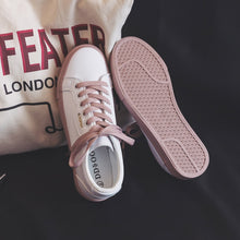 Load image into Gallery viewer, Shoes Woman 2021 Spring New Flat Leather Sneakers Female Solid Color Student Platform Shoes Casual Low-top Flats Women Shoes