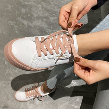 Load image into Gallery viewer, Shoes Woman 2021 Spring New Flat Leather Sneakers Female Solid Color Student Platform Shoes Casual Low-top Flats Women Shoes