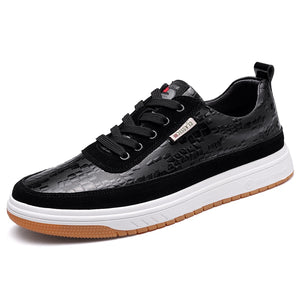 Men Genuine Leather Shoes Black White Leather Young Men Sneaker Tide Menswear School Team Skate Shoes