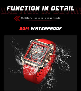 LIGE 2022 Top Brand Luxury Watches Square Digital Sports  Watch for Men Waterproof