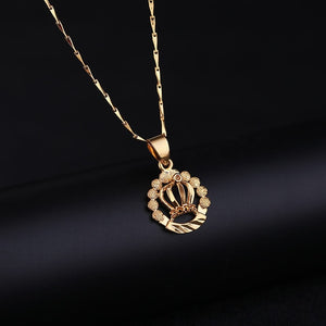 Necklaces Pendants Woman Chokers Collar Seeds Chain Bib 24K Yellow Gold