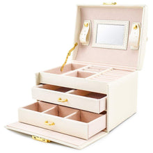 Load image into Gallery viewer, Jewelry box case with 2 drawers 3 layers
