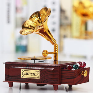 Jewelry Box Hand Crank Carousel Music Box
