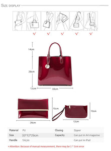 3 Sets Women Handbags Leather Female Messenger Bag Luxury