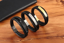 Load image into Gallery viewer, Stainless Steel Accessories Easy Hook With Leather Bracelet For Men
