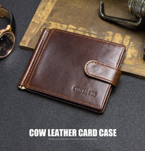 Load image into Gallery viewer, leather money clip men card wallet
