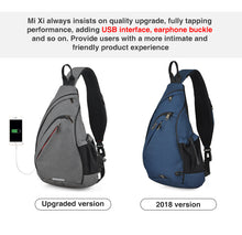 Load image into Gallery viewer, Men One Shoulder Backpack USB Boys Cycling Sports Travel Versatile Fashion
