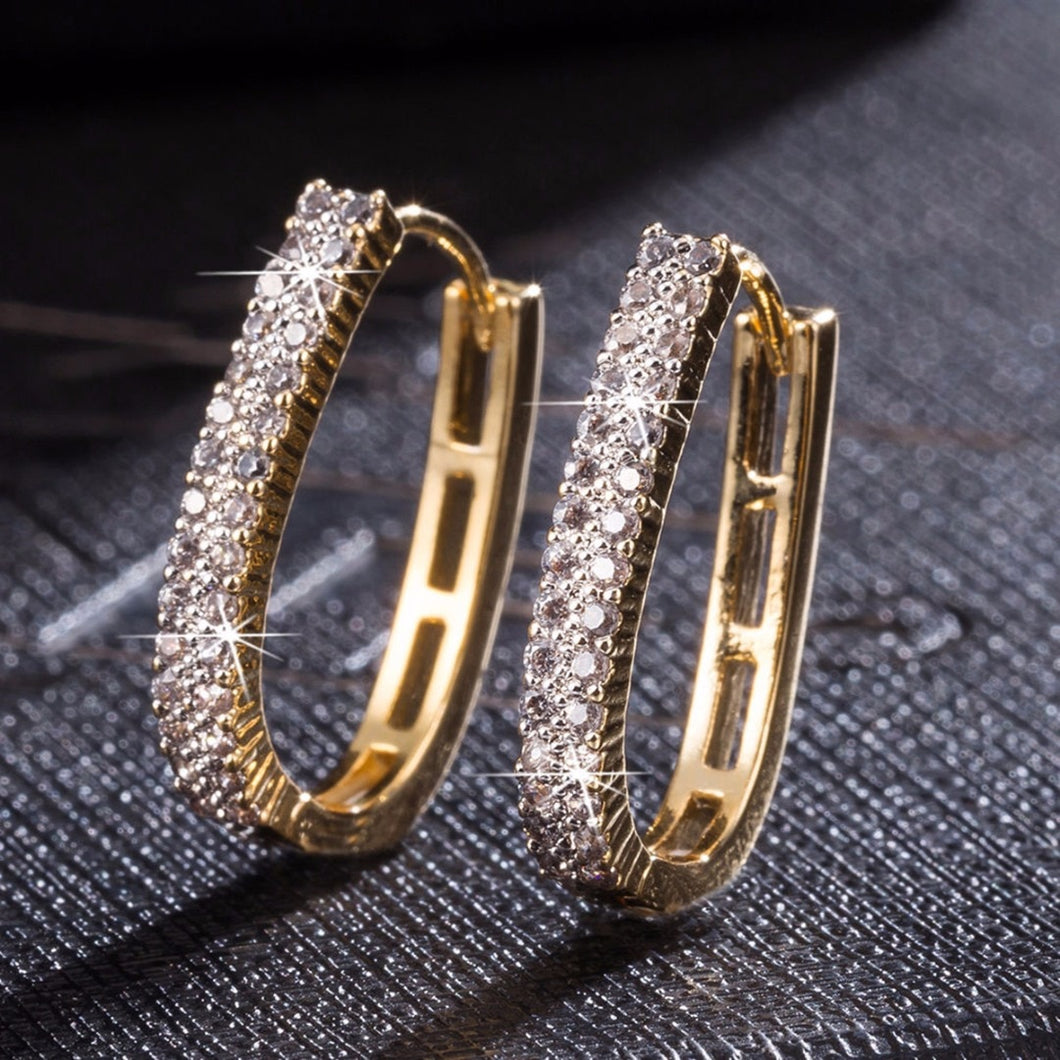 Crystal Gold Hoop Earring For Women