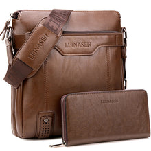 Load image into Gallery viewer, men bag shoulder leather messenger bag men leather briefcase
