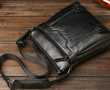 Load image into Gallery viewer, men bag shoulder leather messenger bag men leather briefcase
