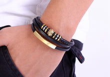 Load image into Gallery viewer, Multi-layer Leather Stainless Steel
