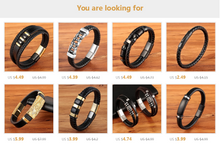 Load image into Gallery viewer, Men&#39;s Fashion Gift Black Leather Bracelets DIY Combination Gift
