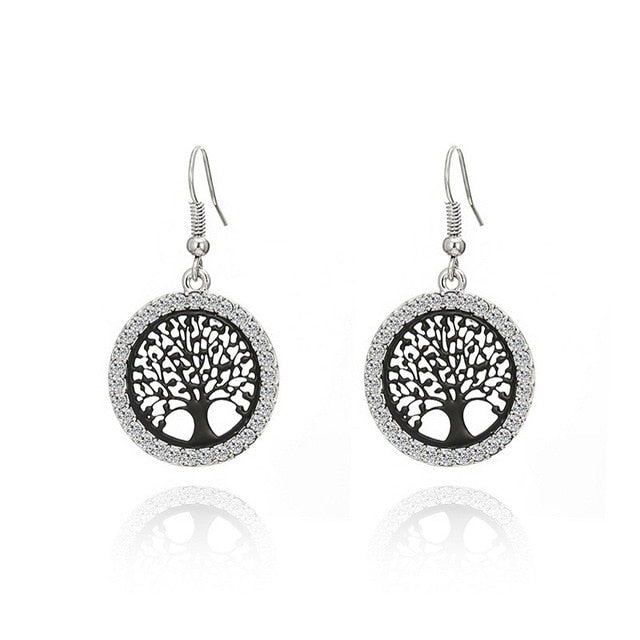 Gold Crystal Drop Earrings Women Fashion