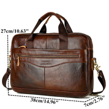 Load image into Gallery viewer, Men&#39;s Cowhide Leather Briefcase Luxury Business Messenger Bags Laptop
