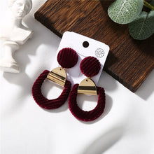 Load image into Gallery viewer, Temperament Vintage Alloy Plush Earrings

