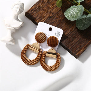 Temperament Vintage Alloy Plush Earrings