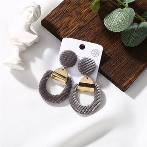 Temperament Vintage Alloy Plush Earrings