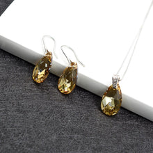 Load image into Gallery viewer, Jewelry Sets Silver Color Water drop Pendant Necklace Dangle Earrings For Women
