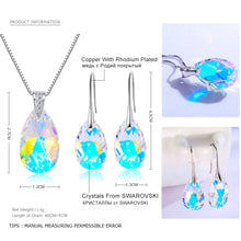 Load image into Gallery viewer, Jewelry Sets Silver Color Water drop Pendant Necklace Dangle Earrings For Women
