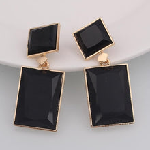 Load image into Gallery viewer, 2020 New Design Blue Black Gold Color Square Drop Earrings
