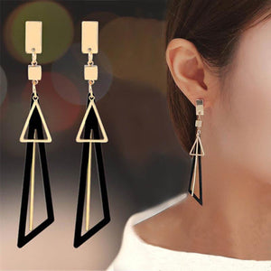 Drop Earrings For Women 2020 Geometric Triangle Long Earrings Pink Green Black Gold Earrings