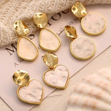 Load image into Gallery viewer, Dangle Earring For Women Round Heart Gold Color Fashion
