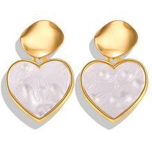 Load image into Gallery viewer, Dangle Earring For Women Round Heart Gold Color Fashion
