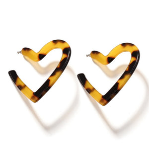 Dangle Earring For Women Round Heart Gold Color Fashion