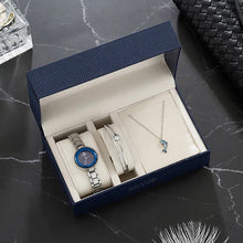 Load image into Gallery viewer, Women Watch Set Diamond Bracelet Cute Dolphin Necklace Blue Cut Glass
