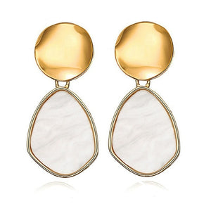 2020 women fashion earrings irregular gold wavy earrings round wooden earrings earrings