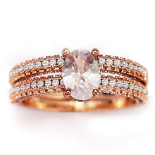 Load image into Gallery viewer, Crystal Stone Finger Rings For Women With Micro Paved Romantic Rose Gold
