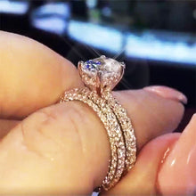Load image into Gallery viewer, Crystal Stone Finger Rings For Women With Micro Paved Romantic Rose Gold

