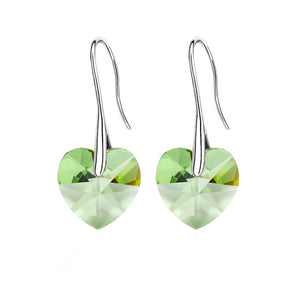 Earrings Hanging Hearts Crystals For Women Jewelry