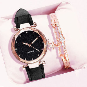 Women Watch Rhinestone Romantic Starry Sky WristWatch