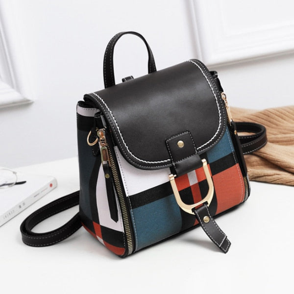 Women PU Leather Backpacks Female